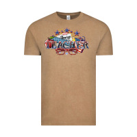 Vintage Coffee American Teacher 4th of july Vintage Tee - HowdyJamesFarm