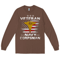Chestnut Veteran Navy Corpsman Patriotic 4th of July Gifts Long Sleeve Tee - minhPixels