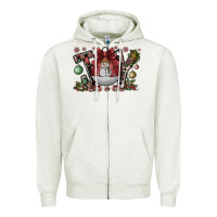 Oatmeal Heather joy Zipper Hoodie - CowhideDigitalArt