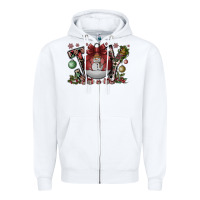White joy Zipper Hoodie - CowhideDigitalArt