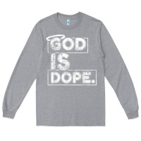 Heather Grey God Is Dope Gift for faithful Christians Long Sleeve Tee - minhPixels