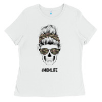White Feminine Camouflage Patterned Mom Skull Ladies Tee - Bettercallsaul
