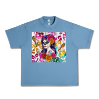 Pebble Blue sugar skull girl Urban Heavy Tee - RanaPortraitStore