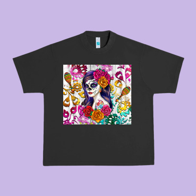 Sugar Skull Girl Urban Heavy Tee Designed By Ranaportraitstore