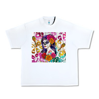 White sugar skull girl Urban Heavy Tee - RanaPortraitStore