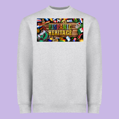 Hispanic Heritage License Plate Heavyweight Sweatshirt Designed By Bundleandbundleshop