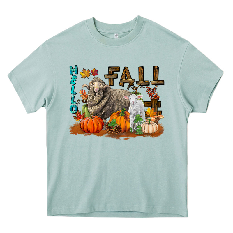 Hello Fall Merino Wool Sheep Heavy Core Tee by LillyAllenDesigns | Teevron