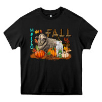 Black Hello Fall Merino Wool Sheep Heavy Core Tee - LillyAllenDesigns