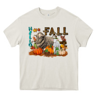 Cream Hello Fall Merino Wool Sheep Heavy Core Tee - LillyAllenDesigns