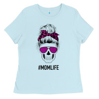 Baby Blue Purple Glitter, Leopard Patterned Mom Skull Ladies Tee - Bettercallsaul