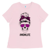 Bubblegum Pink Purple Glitter, Leopard Patterned Mom Skull Ladies Tee - Bettercallsaul