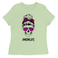 Matcha Purple Glitter, Leopard Patterned Mom Skull Ladies Tee - Bettercallsaul