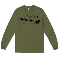 Army Green christmas santa dinosaur sleigh ride t rex funny gift t shirt Long Sleeve Tee - minhPixels