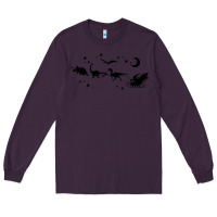 Plum christmas santa dinosaur sleigh ride t rex funny gift t shirt Long Sleeve Tee - minhPixels