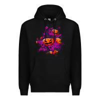 Black halloween pumpkin patch  3 Premium Hoodie - BundleAndBundleShop