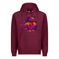 Burgundy halloween pumpkin patch  3 Premium Hoodie - BundleAndBundleShop