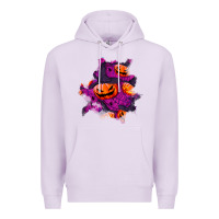 Lilac halloween pumpkin patch  3 Premium Hoodie - BundleAndBundleShop