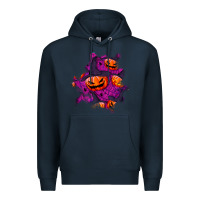 Navy halloween pumpkin patch  3 Premium Hoodie - BundleAndBundleShop