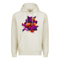 Oatmeal Heather halloween pumpkin patch  3 Premium Hoodie - BundleAndBundleShop