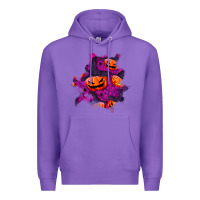 Purple halloween pumpkin patch  3 Premium Hoodie - BundleAndBundleShop