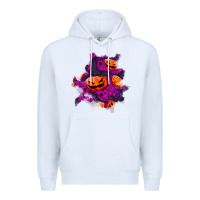 White halloween pumpkin patch  3 Premium Hoodie - BundleAndBundleShop