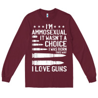 Burgundy Ammosexual Bullets Love Pro Gun Lover Cool Enthusiast Gifts Long Sleeve Tee - minhPixels