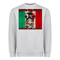 Heather Grey mexican messy bun mamacita Heavyweight Sweatshirt - BundleAndBundleShop