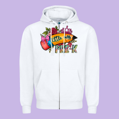 Little Miss Prek Zipper Hoodie Designed By Cowhidedigitalart
