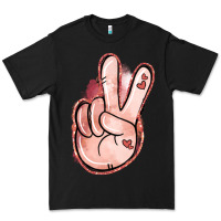Black Floral Argyle Peace Sign Premium Tee - Jasminsmagicworld