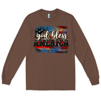 Chestnut God bless America  4th of July Long Sleeve Tee - CowGirlArtShop