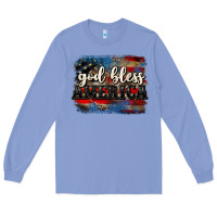 Colony Blue God bless America  4th of July Long Sleeve Tee - CowGirlArtShop