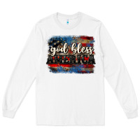 White God bless America  4th of July Long Sleeve Tee - CowGirlArtShop