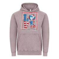Vintage Zinc love usa flag volleyball gifts for volleyball fans teen t shirt Vintage Hoodie - minhPixels