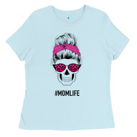 Baby Blue Pink Glitter, Leopard Pattern Mom Skull Ladies Tee - Bettercallsaul