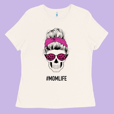 Pink Glitter, Leopard Pattern Mom Skull Ladies Tee Designed By Bettercallsaul
