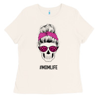 Bone Pink Glitter, Leopard Pattern Mom Skull Ladies Tee - Bettercallsaul