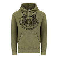 Vintage Olive sak yant thai tattoo twin tiger muay magical thailand gifts t shirt Vintage Hoodie - minhPixels