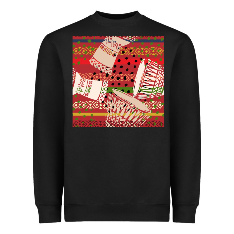 African Drum Colorful Seamless Pattern Heavyweight Sweatshirt by BundleAndBundleShop | Teevron