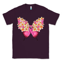 Plum Pink ribbon Breast Cancer butterfly Classic Tee - NancyCooperArtShop