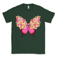 Sports Green Pink ribbon Breast Cancer butterfly Classic Tee - NancyCooperArtShop
