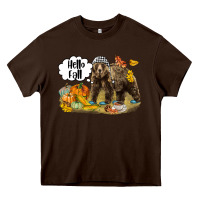 Chocolate Brown Hello Fall Brown Bear Heavy Core Tee - LillyAllenDesigns