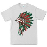 Dove Grey american flag indian headdress Premium Tee - BarkalooDesign