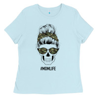 Baby Blue Camouflage Pattern Mom Skull Ladies Tee - Bettercallsaul