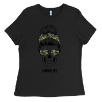 Black Camouflage Pattern Mom Skull Ladies Tee - Bettercallsaul