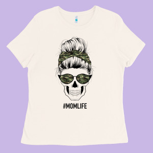 Camouflage Pattern Mom Skull Ladies Tee Designed By Bettercallsaul