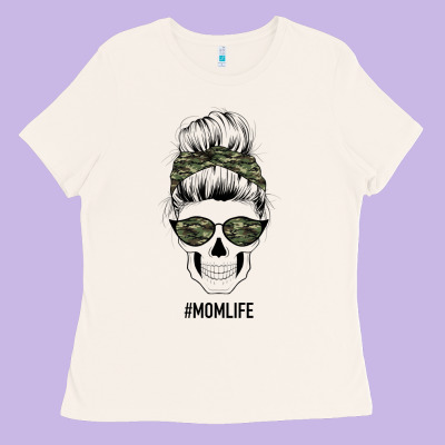 Camouflage Pattern Mom Skull Ladies Tee Designed By Bettercallsaul