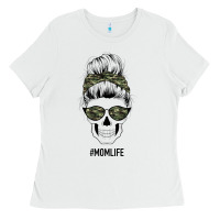 White Camouflage Pattern Mom Skull Ladies Tee - Bettercallsaul