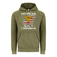 Vintage Olive Veteran Navy Corpsman Patriotic 4th of July Gifts Vintage Hoodie - minhPixels