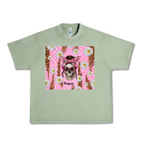 Oil Green skull mom pink glitter with daisy Urban Heavy Tee - TumblerDesignByShophia