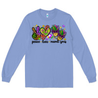 Colony Blue Peace Love Mardi Gras Long Sleeve Tee - HowdyJamesFarm